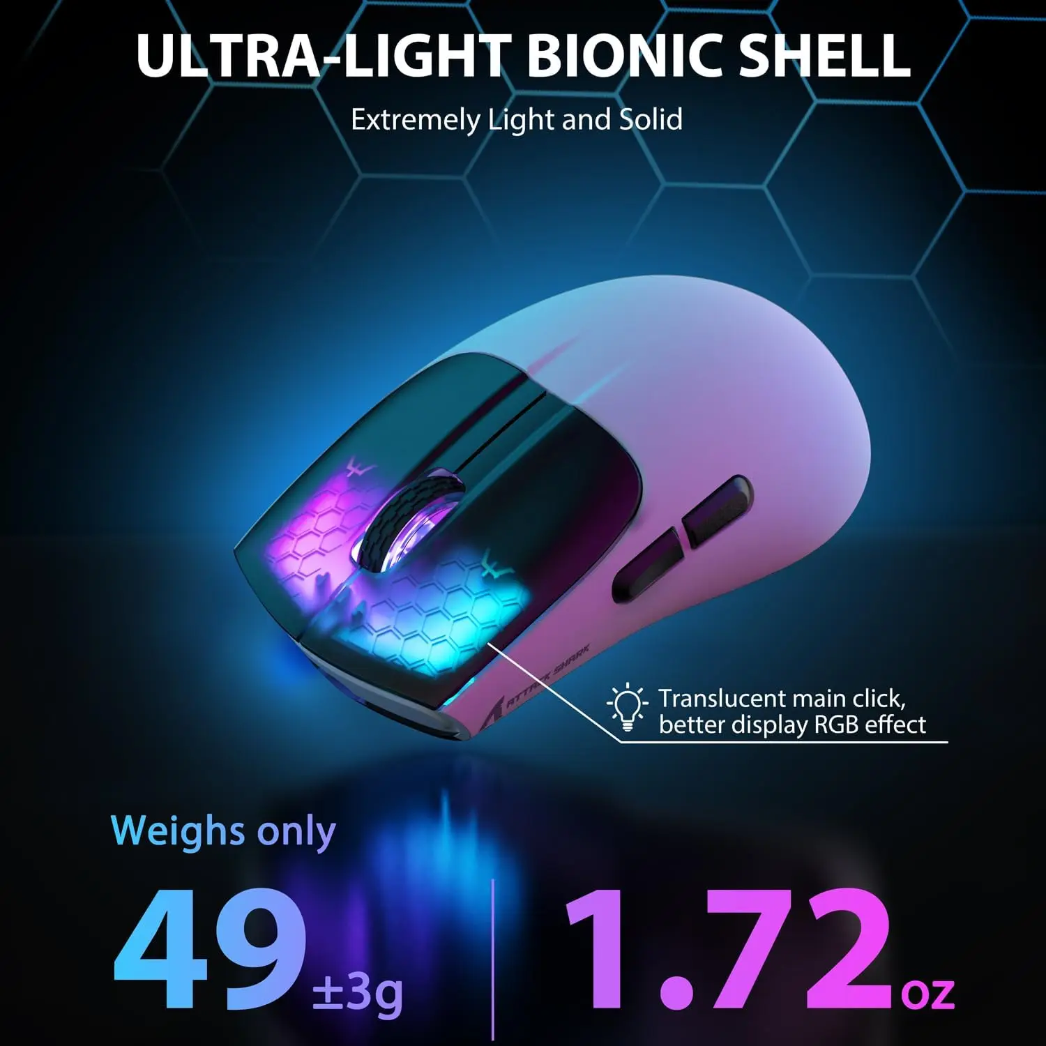 Wireless Gaming Mouse - ATTACK SHARK X5 Tri-Mode Wireless Rechargeable