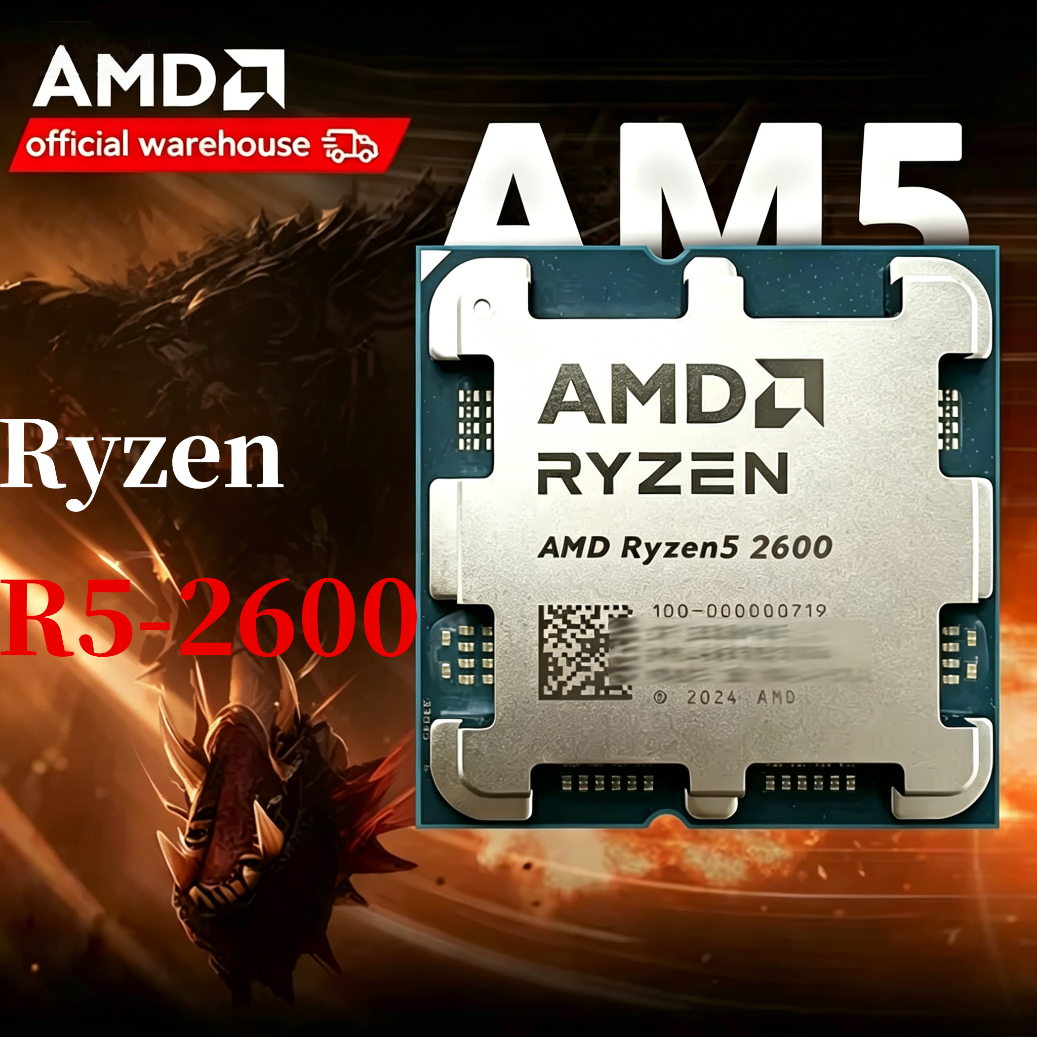 Pc Gaming Desk - AMD Ryzen 5 2600 6-Core 12-Thread