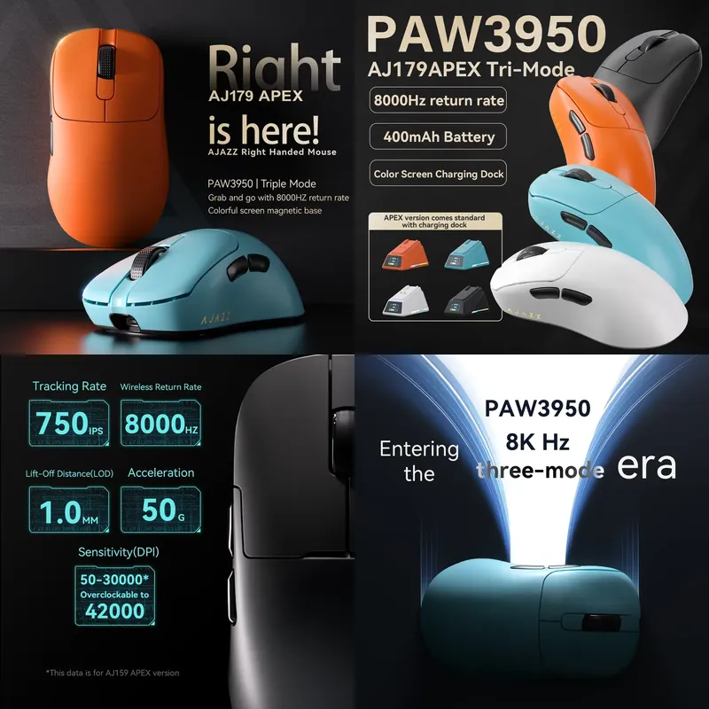 Ajazz AJ179 APEX PAW3950 Ergon - Wireless Gaming Mouse recensie en prijs