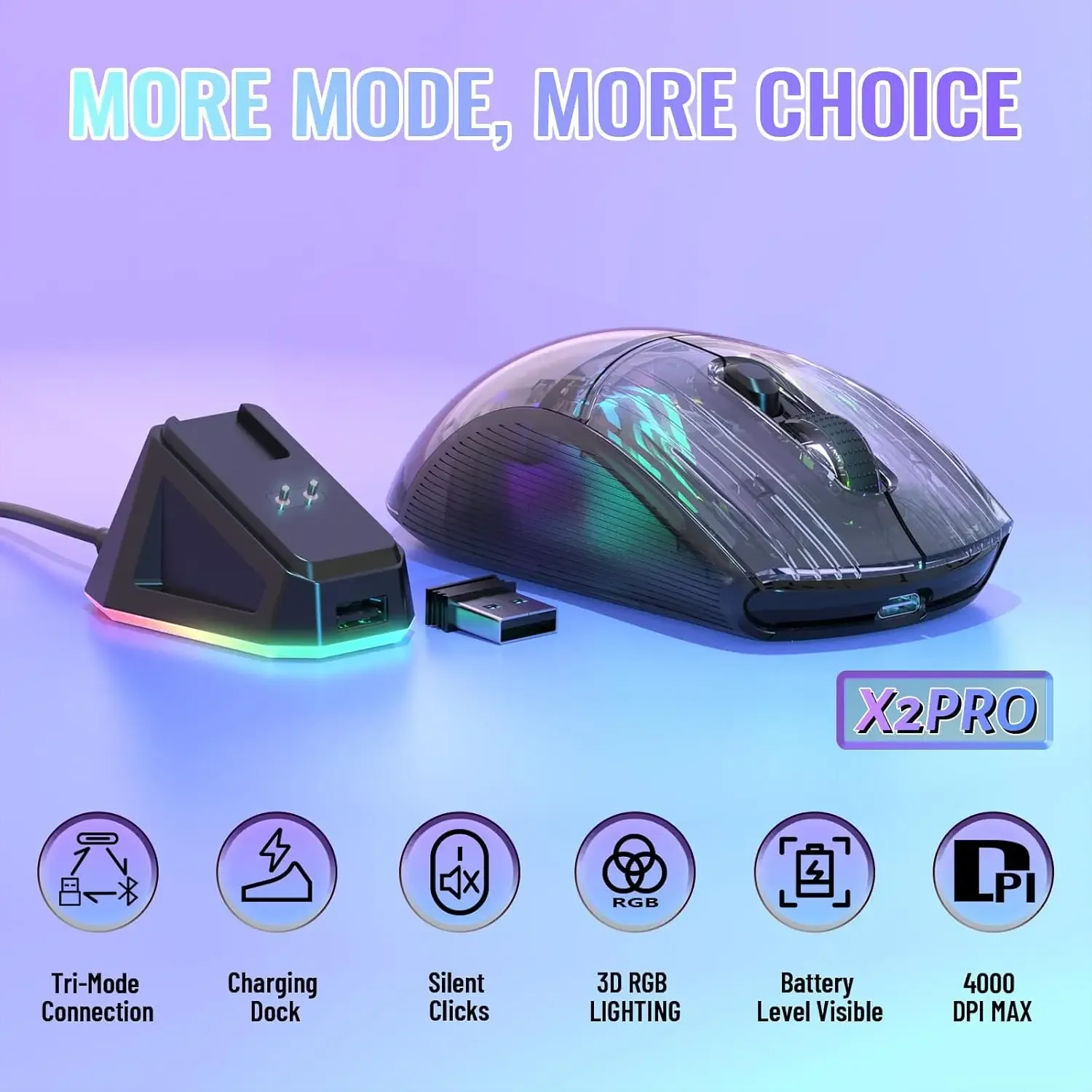 ATTACK SHARK X2 Pro Triple Mod - Wireless Gaming Mouse recensie en prijs