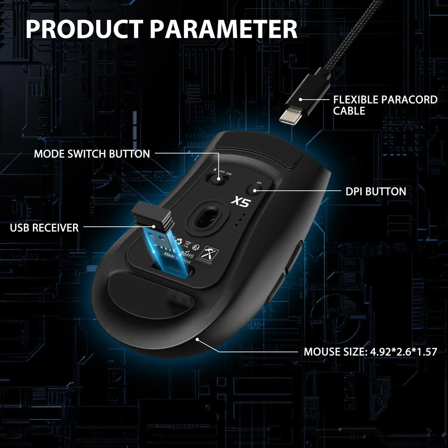 ATTACK SHARK X5 Tri-Mode Wirel - Wireless Gaming Mouse recensie en prijs