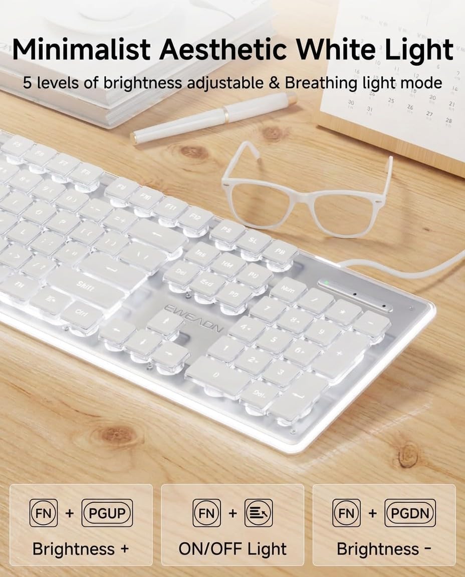 Wired USB Keyboard with White  - Pc Gaming Fullset recensie en prijs