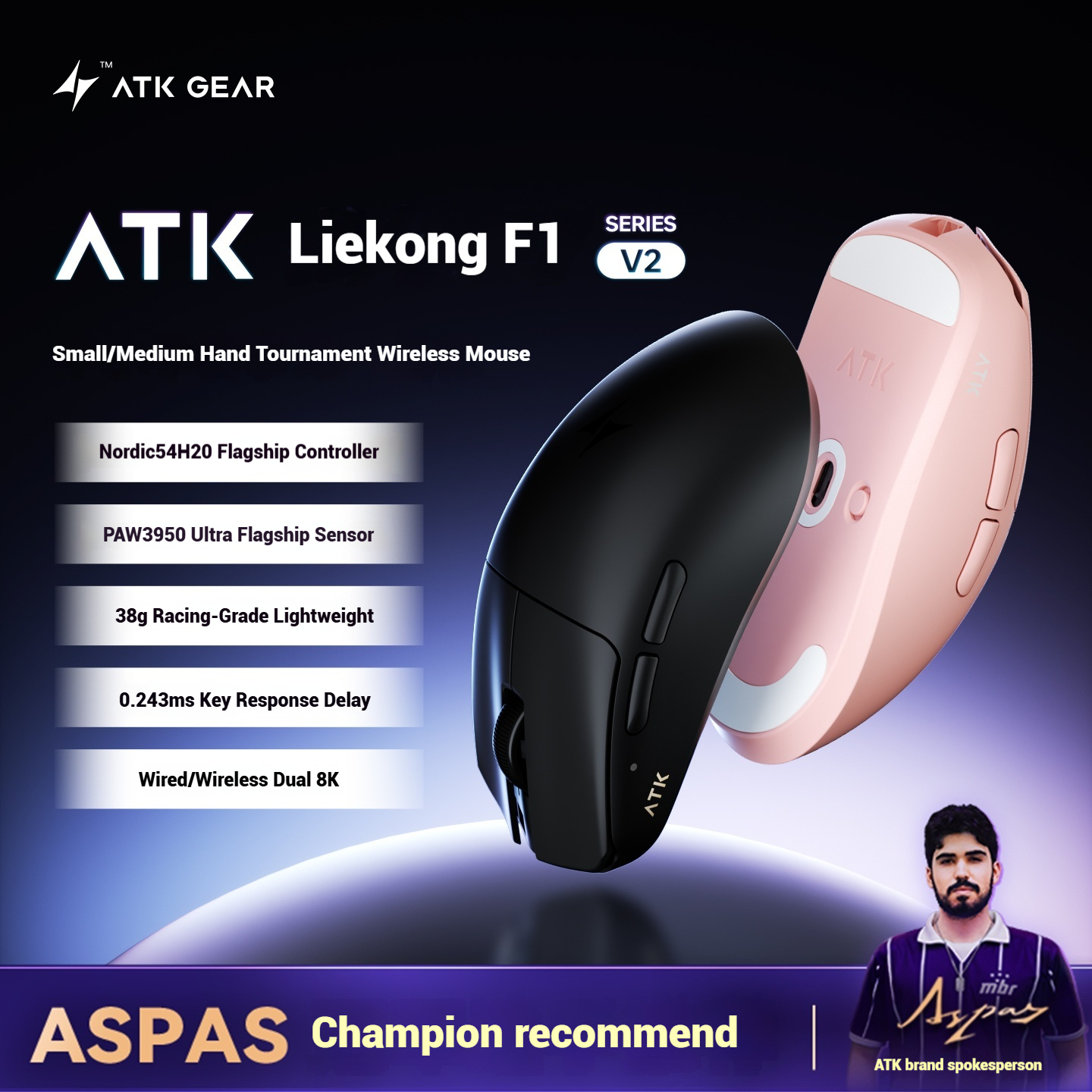 ATK Blazing Sky F1 V2 Ultimate - Wireless Gaming Mouse recensie en prijs