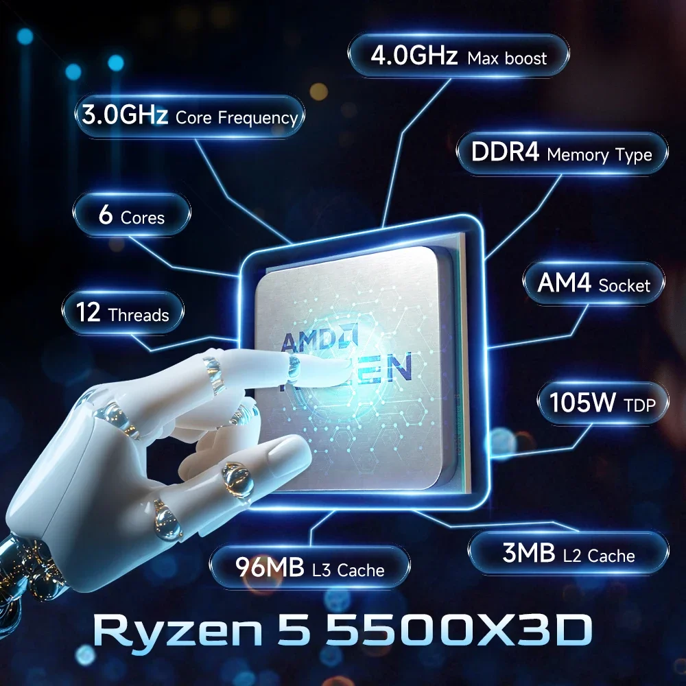 AMD Ryzen 5 5500X3D AM4 7nm Ga - Pc Gaming Custom recensie en prijs
