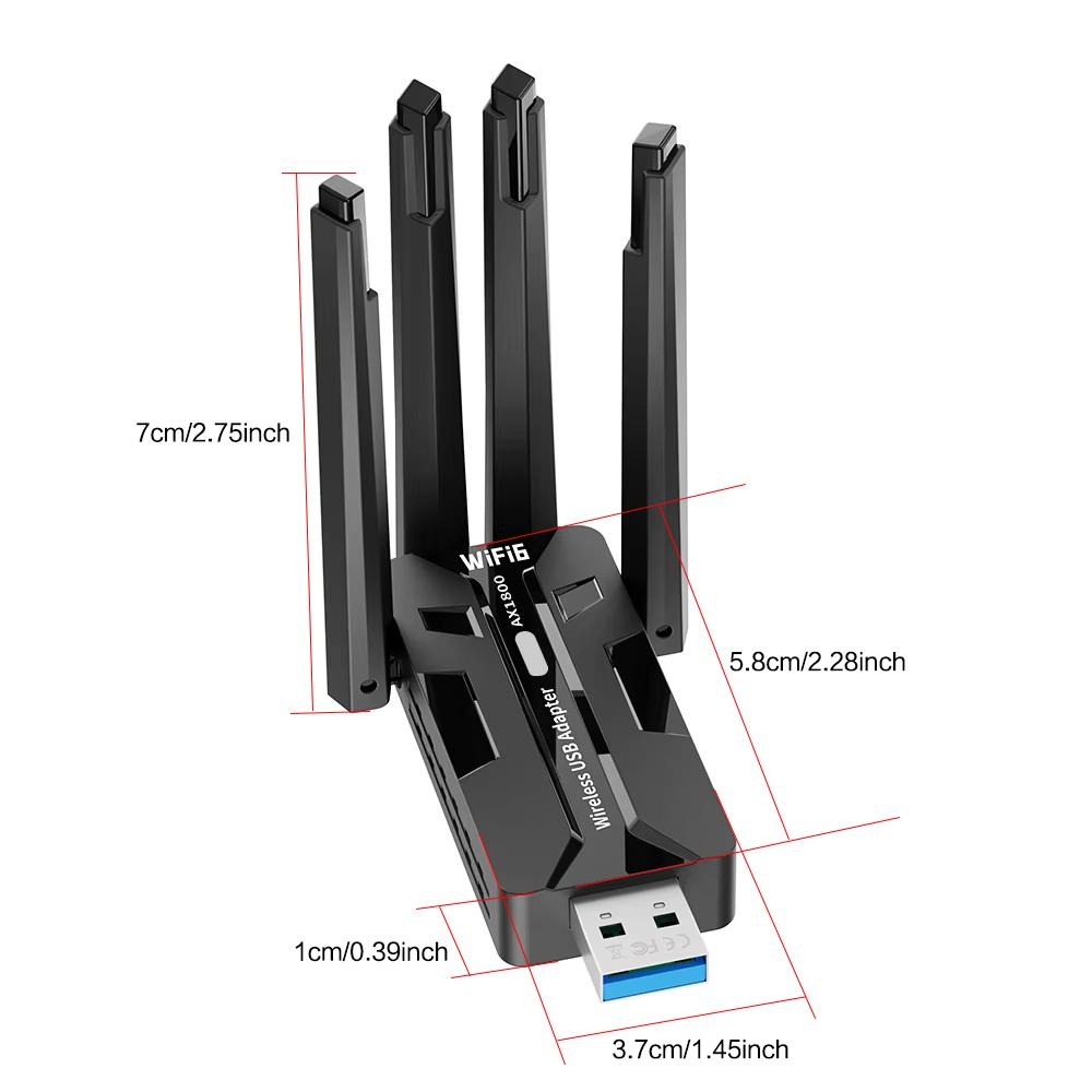 WiFi 6 USB Adapter 1800Mbps Du - Pc Gaming Desk recensie en prijs